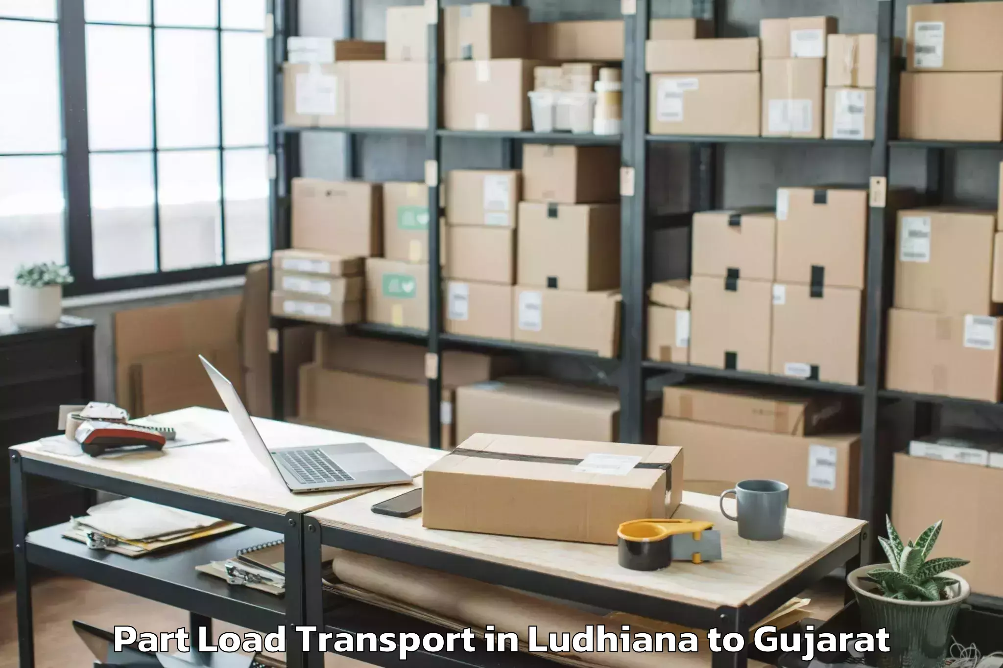 Quality Ludhiana to Tharad Part Load Transport